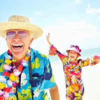 Happy senior couple on the beach