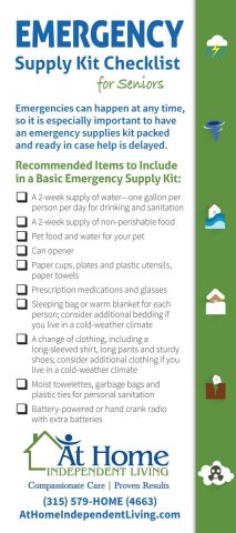Emergency Support Kit Checklist for Seniors Rack Card